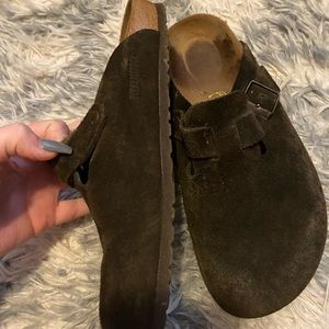 Brown Birkenstock clog
